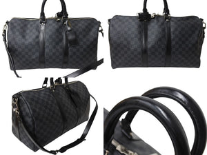 LOUISVUITTON ルイヴィトン キーポルバンドリエール45 ボストンバッグ N41418 ダミエグラフィット PVC レザー 美品 中古 4c069605