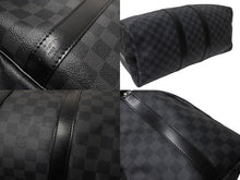 Load image into Gallery viewer, LOUISVUITTON ルイヴィトン キーポルバンドリエール45 ボストンバッグ N41418 ダミエグラフィット PVC レザー 美品 中古 4c069605
