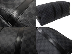 LOUISVUITTON ルイヴィトン キーポルバンドリエール45 ボストンバッグ N41418 ダミエグラフィット PVC レザー 美品 中古 4c069605