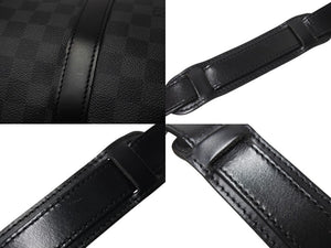 LOUISVUITTON ルイヴィトン キーポルバンドリエール45 ボストンバッグ N41418 ダミエグラフィット PVC レザー 美品 中古 4c069605