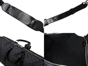 LOUISVUITTON ルイヴィトン キーポルバンドリエール45 ボストンバッグ N41418 ダミエグラフィット PVC レザー 美品 中古 4c069605