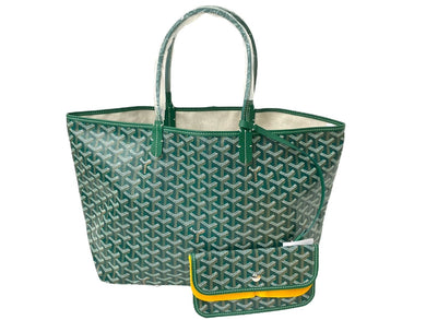 新品未使用 GOYARD ゴヤール サンルイPM バッグ トートバッグ STLOUIPMLTY09CL09P PVC レザー ヘリンボーン グリーン 中古 4c069627