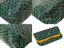Load image into Gallery viewer, 新品未使用 GOYARD ゴヤール サンルイPM バッグ トートバッグ STLOUIPMLTY09CL09P PVC レザー ヘリンボーン グリーン 中古 4c069627