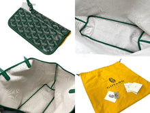 Load image into Gallery viewer, 新品未使用 GOYARD ゴヤール サンルイPM バッグ トートバッグ STLOUIPMLTY09CL09P PVC レザー ヘリンボーン グリーン 中古 4c069627