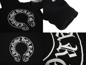 CHROME HEARTS クロムハーツ パーカー フーディ フローラル ホースシュープリント ホワイト ブラック サイズS 美品 中古 4c069628