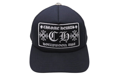 CHROME HEARTS クロムハーツトラッカーキャップ CHロゴ刺繍 クロスボール シルバー 925 ブラック 中古 美品 4c069632