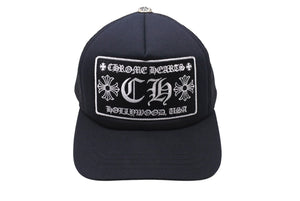 CHROME HEARTS クロムハーツトラッカーキャップ CHロゴ刺繍 クロスボール シルバー 925 ブラック 中古 美品 4c069632