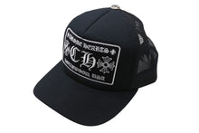Load image into Gallery viewer, CHROME HEARTS クロムハーツトラッカーキャップ CHロゴ刺繍 クロスボール シルバー 925 ブラック 中古 美品 4c069632