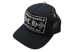 CHROME HEARTS クロムハーツトラッカーキャップ CHロゴ刺繍 クロスボール シルバー 925 ブラック 中古 美品 4c069632