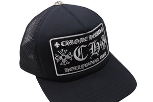 CHROME HEARTS クロムハーツトラッカーキャップ CHロゴ刺繍 クロスボール シルバー 925 ブラック 中古 美品 4c069632