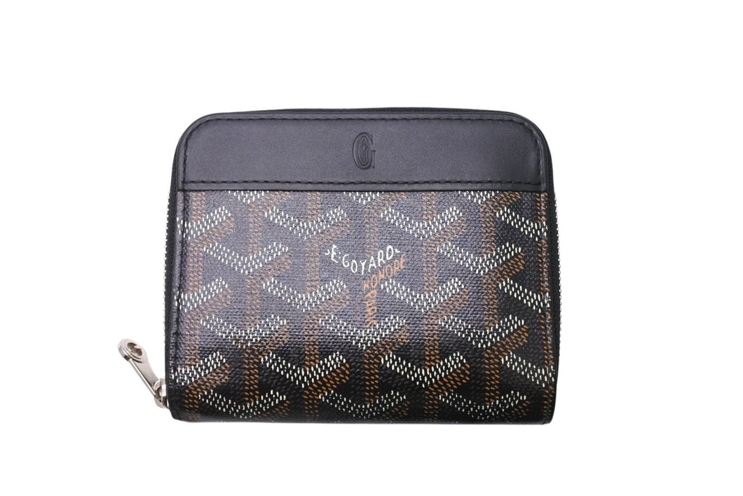 極美品 GOYARD ゴヤール マティニョンPM コインケース ブラック シルバー金具 中古 4c069635