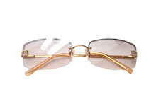 Load image into Gallery viewer, CHANEL シャネル リムレス サングラス 4093-B c.125/8Z サイズ56□16 130 ココマーク プラスチック ラインストーン 美品 中古 4c069639