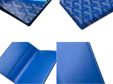 Load image into Gallery viewer, 極美品 GOYARD ゴヤール パスケース パスポートケース グルネル PVCコーティングキャンバス ブルー マーカジュ 中古 4c069640