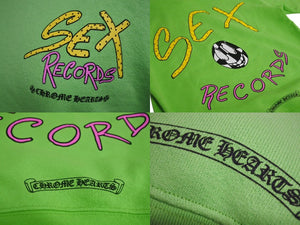 CHROME HEARTS クロムハーツ パーカー サイズS MATTY BOY マッティボーイ SEX RECORD グリーン マルチプリント 美品 中古 4c069642
