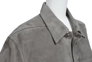 Rick Owens リックオウエンス スエード ワークジャケット サイズ50 FW19 LARRY グレー ラムレザー 美品 中古 4c069653 