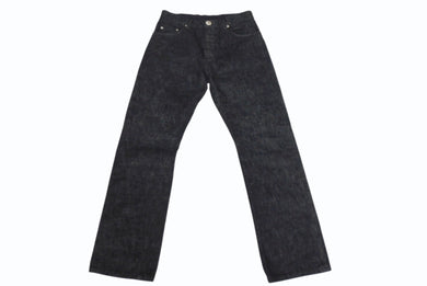 未使用品 CHROME HEARTS クロムハーツ フレアニー スターパッチ デニムパンツ サイズ32 ブラック コットン シルバー925 レザー 中古 4c069726