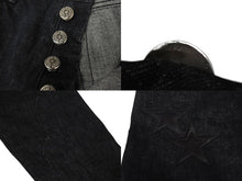 Load image into Gallery viewer, 未使用品 CHROME HEARTS クロムハーツ フレアニー スターパッチ デニムパンツ サイズ32 ブラック コットン シルバー925 レザー 中古 4c069726