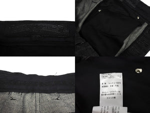 未使用品 CHROME HEARTS クロムハーツ フレアニー スターパッチ デニムパンツ サイズ32 ブラック コットン シルバー925 レザー 中古 4c069726
