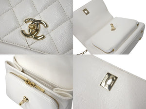極美品 CHANEL シャネル ビジネスアフィニティ マトラッセ トップハンドル チェーンショルダーバッグ キャビアスキン 中古 4c069746