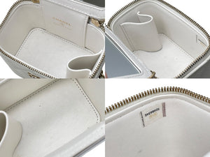 CHANEL シャネル マトラッセ スモールバニティ チェーンショルダーバッグ AP1340 ココマーク ホワイト 32番台 美品 中古 4c069748