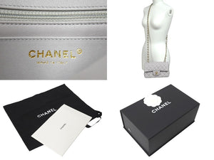極美品 CHANEL シャネル ミニマトラッセ 20 Sフラップ Sショルダーバッグ ランダム番台 ラムスキン グレー ゴールド金具 中古 4c069749