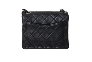 CHANEL シャネル ミニマトラッセ Sフラップ Sチェーンショルダーバッグ 5番台 ラムスキン ブラック シルバー金具 美品 中古 4c069750