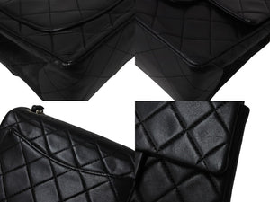 CHANEL シャネル ミニマトラッセ Sフラップ Sチェーンショルダーバッグ 5番台 ラムスキン ブラック シルバー金具 美品 中古 4c069750