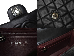 CHANEL シャネル ミニマトラッセ Sフラップ Sチェーンショルダーバッグ 5番台 ラムスキン ブラック シルバー金具 美品 中古 4c069750