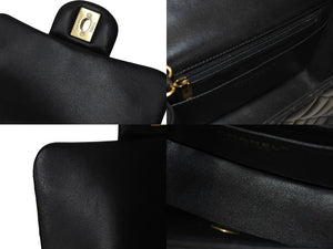 CHANEL シャネル ミニマトラッセ 17cm チェーンショルダーバッグ ブラック 27番台 レザー ゴールド金具 美品 中古 4c069751