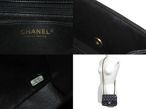 CHANEL シャネル ミニマトラッセ 17cm チェーンショルダーバッグ ブラック 27番台 レザー ゴールド金具 美品 中古 4c069751