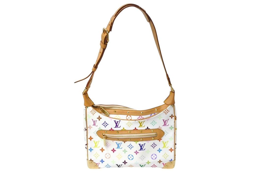 極美品 LOUIS VUITTON ルイヴィトン ブローニュ ショルダーバッグ M92660 モノグラム マルチカラー ホワイト ゴールド金具 中古 4c069753