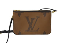 Load image into Gallery viewer, 極美品 LOUISVUITTON ルイヴィトン ポシェットドゥーブル ショルダーバッグ M69203モノグラムジャイアントリバース ブラウン 中古 4c069759