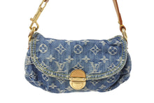 Load image into Gallery viewer, LOUIS VUITTON ルイヴィトン ミニプリーティ ハンドバッグ M95050 モノグラムデニム レザー ブルー 美品 中古 4c069764