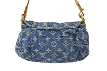 Load image into Gallery viewer, LOUIS VUITTON ルイヴィトン ミニプリーティ ハンドバッグ M95050 モノグラムデニム レザー ブルー 美品 中古 4c069764