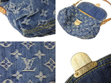Load image into Gallery viewer, LOUIS VUITTON ルイヴィトン ミニプリーティ ハンドバッグ M95050 モノグラムデニム レザー ブルー 美品 中古 4c069764