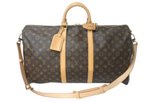 Load image into Gallery viewer, 極美品 LOUIS VUITTON ルイヴィトン キーポルバンドリエール55 ボストンバッグ M41414 モノグラム PVC レザー ブラウン 中古 4c069780