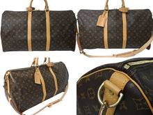 Load image into Gallery viewer, 極美品 LOUIS VUITTON ルイヴィトン キーポルバンドリエール55 ボストンバッグ M41414 モノグラム PVC レザー ブラウン 中古 4c069780