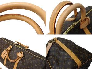 極美品 LOUIS VUITTON ルイヴィトン キーポルバンドリエール55 ボストンバッグ M41414 モノグラム PVC レザー ブラウン 中古 4c069780