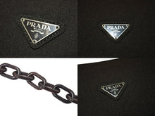 画像をギャラリービューアに読み込む, PRADA プラダ プラチェーン ワンショルダーバッグ B6379 ダークブラウン トライアングルロゴ ナイロン プラスチック 美品 中古 4c069807 