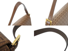 画像をギャラリービューアに読み込む, FENDI フェンディ ズッキーノ マンマバケット ハンドバッグ ワンショルダー ブラウンベージュ 8BR001-FB5 ロゴ 美品 中古 4c069815 