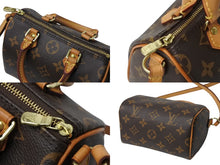 Load image into Gallery viewer, LOUIS VUITTON ルイヴィトン ナノスピーディ ハンドバッグ 2WAY M61252 モノグラムキャンバス ヌメ革 美品 中古 4c069833