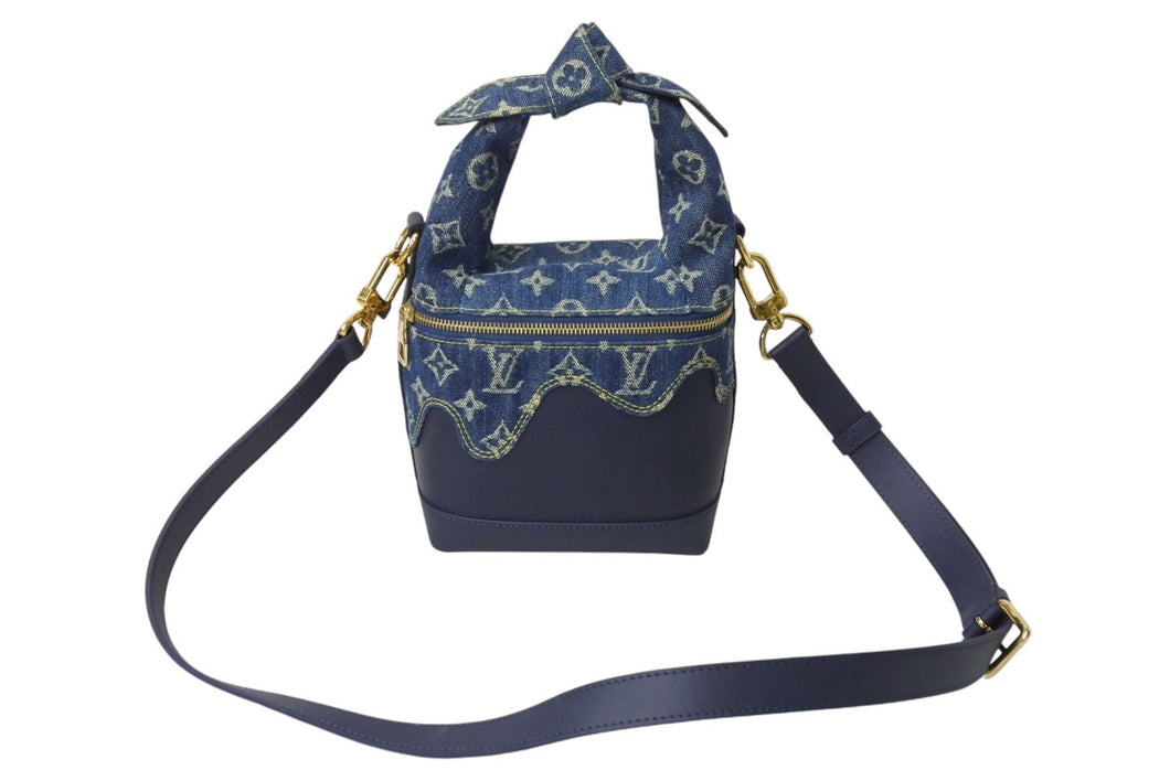 新品同様品 LOUISVUITTON ルイヴィトン NIGO ジャパニーズクルーザー ハンドバッグ M45970 デニム トリヨン インディゴ 中古 4c069840