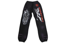 Load image into Gallery viewer, HELLSTAR ヘルスター スウェットパンツ コットン ネイビー エアブラシ 裏起毛 エアブラシ調 美品 中古 4c069845