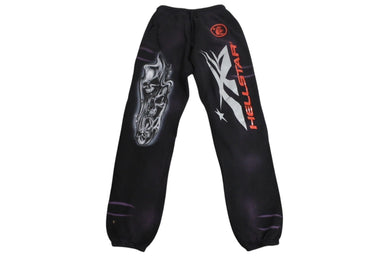 HELLSTAR ヘルスター スウェットパンツ コットン ネイビー エアブラシ 裏起毛 エアブラシ調 美品 中古 4c069845