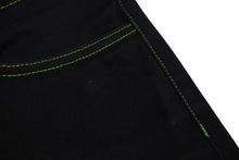 Load image into Gallery viewer, Endless Denim エンドレスデニム デニムパンツ 刺繍 ブラック グリーン コットン サイズS 美品 中古 4c069853