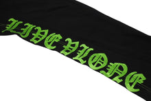 Load image into Gallery viewer, Endless Denim エンドレスデニム デニムパンツ 刺繍 ブラック グリーン コットン サイズS 美品 中古 4c069853