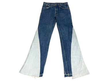 GUITARBOYARCHIVE ギターボーイアーカイブ デニムパンツ サイズ1 W32×L34 Levi's ドッキング リメイク ブルー コットン 良品 中古 4c069855