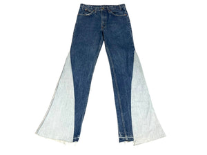 GUITARBOYARCHIVE ギターボーイアーカイブ デニムパンツ サイズ1 W32×L34 Levi's ドッキング リメイク ブルー コットン 良品 中古 4c069855