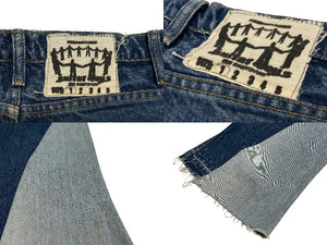 GUITARBOYARCHIVE ギターボーイアーカイブ デニムパンツ サイズ1 W32×L34 Levi's ドッキング リメイク ブルー コットン 良品 中古 4c069855
