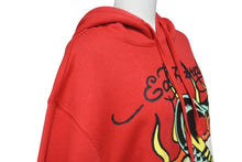 Load image into Gallery viewer, 新品未使用 ED HARDY エドハーディ プルオーバーパーカー コットン ポリエステル レッド マルチカラー サイズM 中古 4c069860